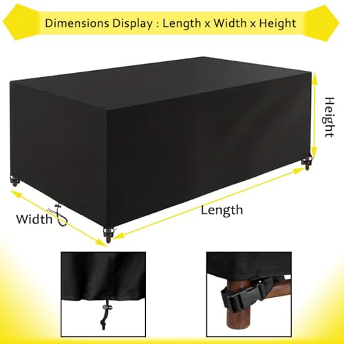 Housse de table d'extérieur imperméable contre la décoloration du rotin - 3