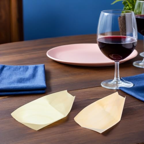 Barquitos de madera de 200 piezas desechables para sushi 8