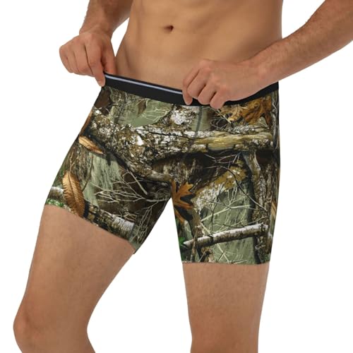 Autumn Hunting Tree Camo Men's Boxer Briefs, Mens Trunks Underwear Wicking-Breathable Underpants,3