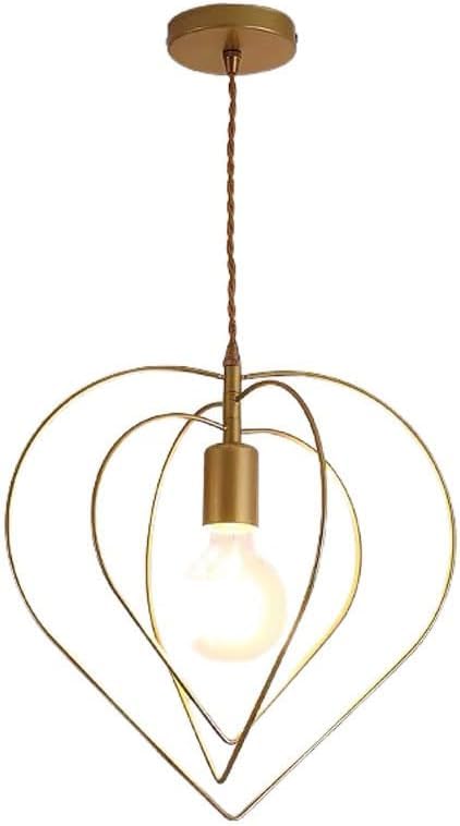 Suspension rétro géométrique dorée E27 luminaire salon design loft