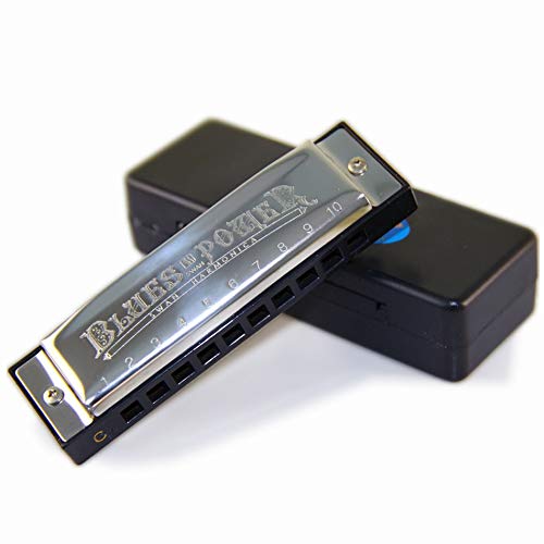 Harmonica Senior Bruce 10 trous Blues avec boîtier laiton acier inoxydable - Les Beatles, Paul McCartney, John Lennon, RIngo Starr, George Harrison Harmonica Senior Bruce 10 trous Blues avec boîtier laiton acier inoxydable