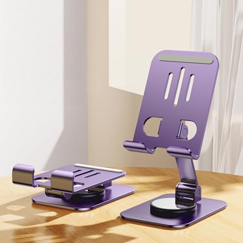 Image of DEARART Cell Phone Stand, 360 Adjustable Phone Stand for Desk, Foldable Phone Holder Fully Carried Easily, Purple (Square Base)