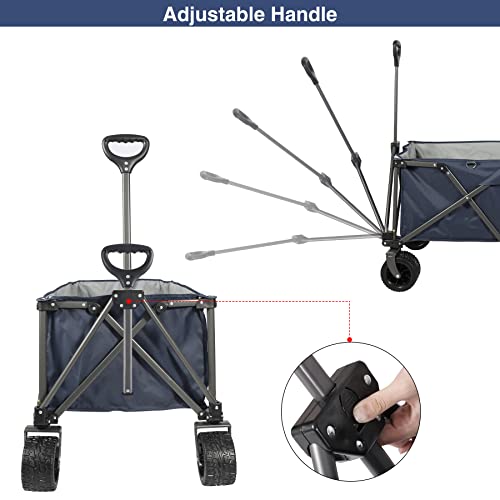 Chariot de plage pliable pour le sable fin REDCAMP robuste et extra large - 8