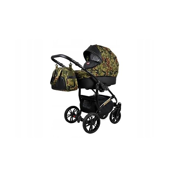 BabyLux® Kinderwagen Set 4 in 1 - Miracle - incl. Babywanne, Buggy Sportsitz, Auto-Babyschale, ISOFIX-Basisstation - Autositz - Kinderwagenset - Kombikinderwagen mit Wickeltasche usw.