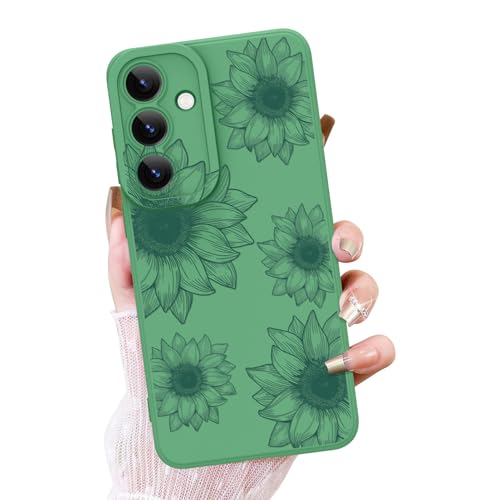 OOK Floral Case for Samsung Galaxy S25, Cute Sunflower Blooms, Green