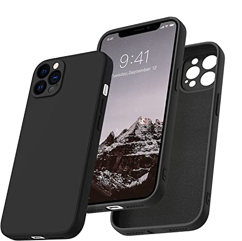 Image of LOXXO Square Candy Liquid Silicone iPhone Case Cover for iPhone 12 Pro Max, All Cube Series with Microfiber Lining Compatible iPhone 12 Pro Max (6.7 inch) (iPhone 12 Pro Max, Black)