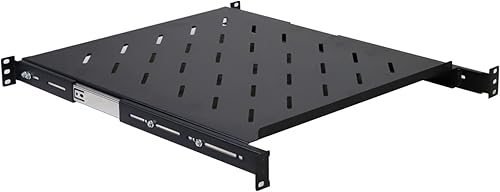 Miniatura 7 de Estante de servidor de rack fijo de 19 pulgadas con ventilación para 4 postes de 21.5 pulgadas de profundidad de montaje ajustable, para equipo de