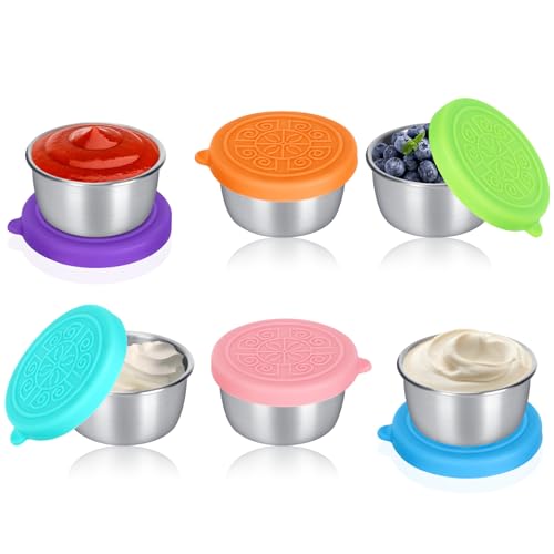 YVCVQKUC 6er-Pack Salatdressingbehälter mit Deckel, Salatgläser aus Edelstahl, 50-ml-Mini-Dip-Behälter, auslaufsichere Snackboxen, mini dosen mit deckel, salatdressing behälter YVCVQKUC 6er-Pack Salatdressingbehälter mit Deckel, Salatgläser aus Edelstahl, 50-ml-Mini-Dip-Behälter, auslaufsichere Snackboxen, mini dosen mit deckel, salatdressing behälter