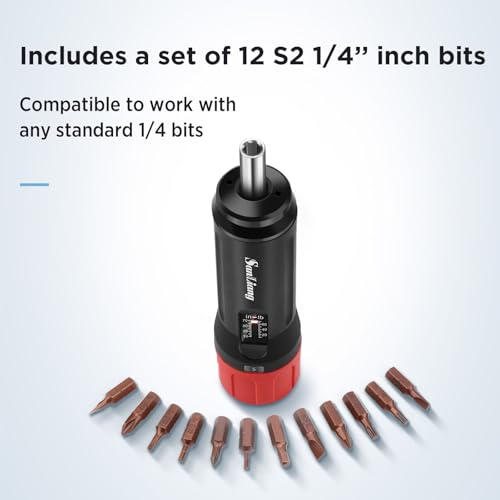 Image of Sanliang Torque Screwdriver Wrench Driver Bits Set 10-70 Inch Pounds lbs for Maintenance,Tools, Bike Repairing and Mounting. (10-70 in-lbs)
