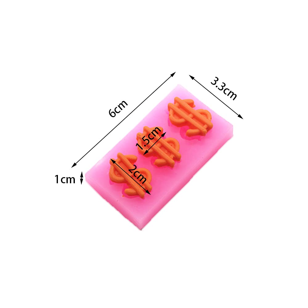 Cestony Mini Us Dollar Symbol Silicone Molds for DIY Cake Fondant Biscuit Cookies Sugar Chocolate Hard Candies Dessert Decor(4 Pes) - Image 2