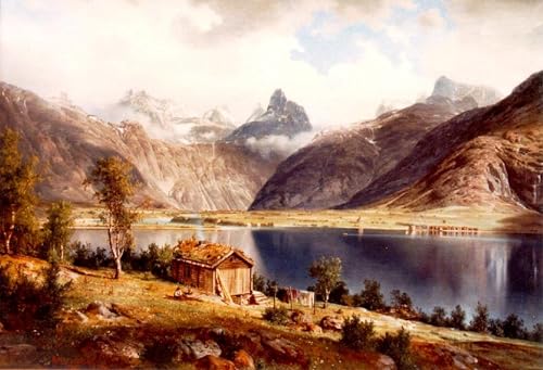 Affiche toile paysage Romsdalshorn Eckersberg grand format 60x90cm pour décoration murale
