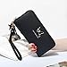 XINTIAN Cartera de moda para mujer, con asa de muñeca, para teléfono, sección larga, bolsillo para dinero, bolso para mujer, monedero para tarjetas, monedero (color: negro 1)