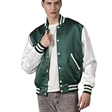 Photo Gallery hide crafts bomber varsity in raso verde da uomo con maniche bianche, verde e bianco., xxx-large Photo Gallery hide crafts bomber varsity in raso verde da uomo con maniche bianche, verde e bianco., xxx-large