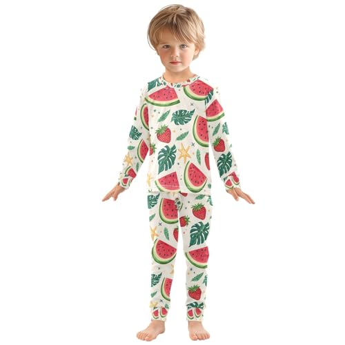 senya Watermelon and Strawberry Q Pajamas Set Long Sleeve Soft Cotton Sleepwear 2 Piece3