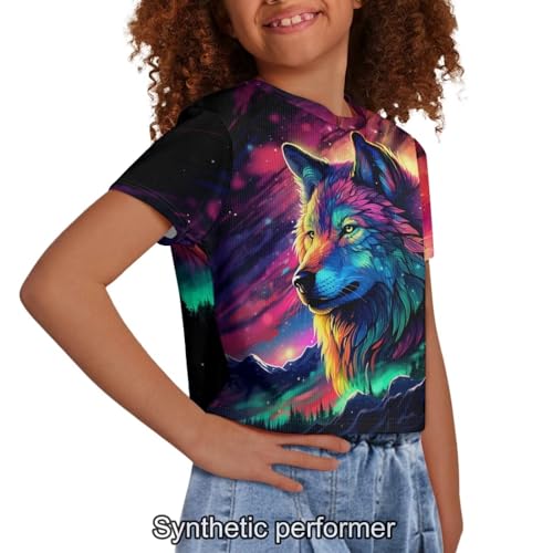 Image of 4th of July Shirt for Girls 7-8 Years US Flag Crop Tops Kids Outfit Independent Day Graphic Tee-