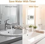 Digital LCD Waterproof Timer Shower Clock, Waterproof for Water Spray, Bathroom Clock Wall, Two Suction Cup, Displays Time, Temperature, and Indoor Relative Humidity (1, White)