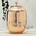 Golden Drops Pure Hammered Copper Water Dispenser With Tap & Stand - 5 Liter Matka Water Jug Pot With 2 Hammered Water Glasses, Brown