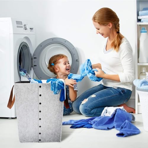 Panier à linge carré en feutre de rangement vêtements pliable