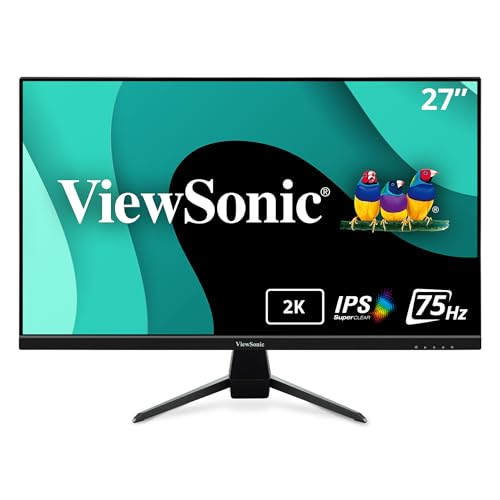Image of ViewSonic VX2767U-2K 27 Inch 1440p Monitor, IPS Display with 65W USB-C and HDR10 for Ultimate Home Entertainment, Eye Care Technology, Ultra-Thin Bezels, HDMI, and DisplayPort Inputs