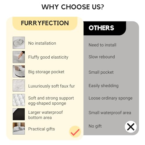 FURRYFECTION Hundebett für Menschen, 180x114x35,6cm großes Hundebett in Menschengröße für Erwachsene und Haustiere, waschbarer Kunstfellbezug, riesiges Nickerchenbett mit Decke und Kissen