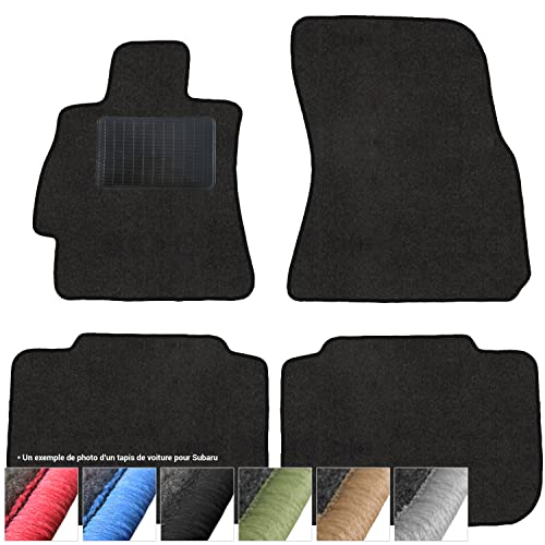 moto-MOLTICO Tapis de Voiture en Moquette - 4 pièces - Tapis de Sol antidérapant pour Automobile - Adapte pour: Subaru Impreza 1992-2000 - Noir