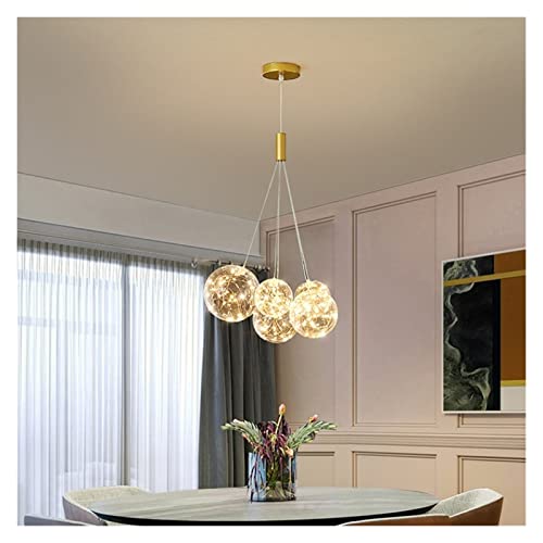 Chandelier, LED VfA JX~\E KX{[ y_gv _ȋF̌ V݂艺Cg z[fR[V _CjO rO [ɑΉ Ɩ(B-5bubbles,WarmWhite)