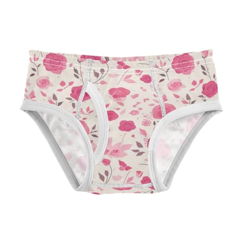 KLL Seamless Pattern Red Roses Toddler Boy Soft Briefs Cute Children Panties