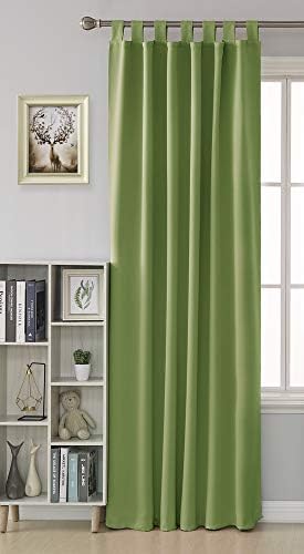 Deconovo Thermal Insulated Window Treatment Room Darkening Tab Top Blackout Curtain for Bedroom, Fabric, Blue, 140x245cm