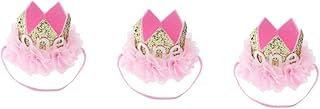SAFIGLE 3 Peças Tiara Infantil Tiaras De Flores Para Bebês Tiaras Infantis Laços De Cabelo Crianças Laços De Cabelo De Bebê Tiara Coroa De Bebê Tiara De Aniversário De Bebê Tiara De Bebê