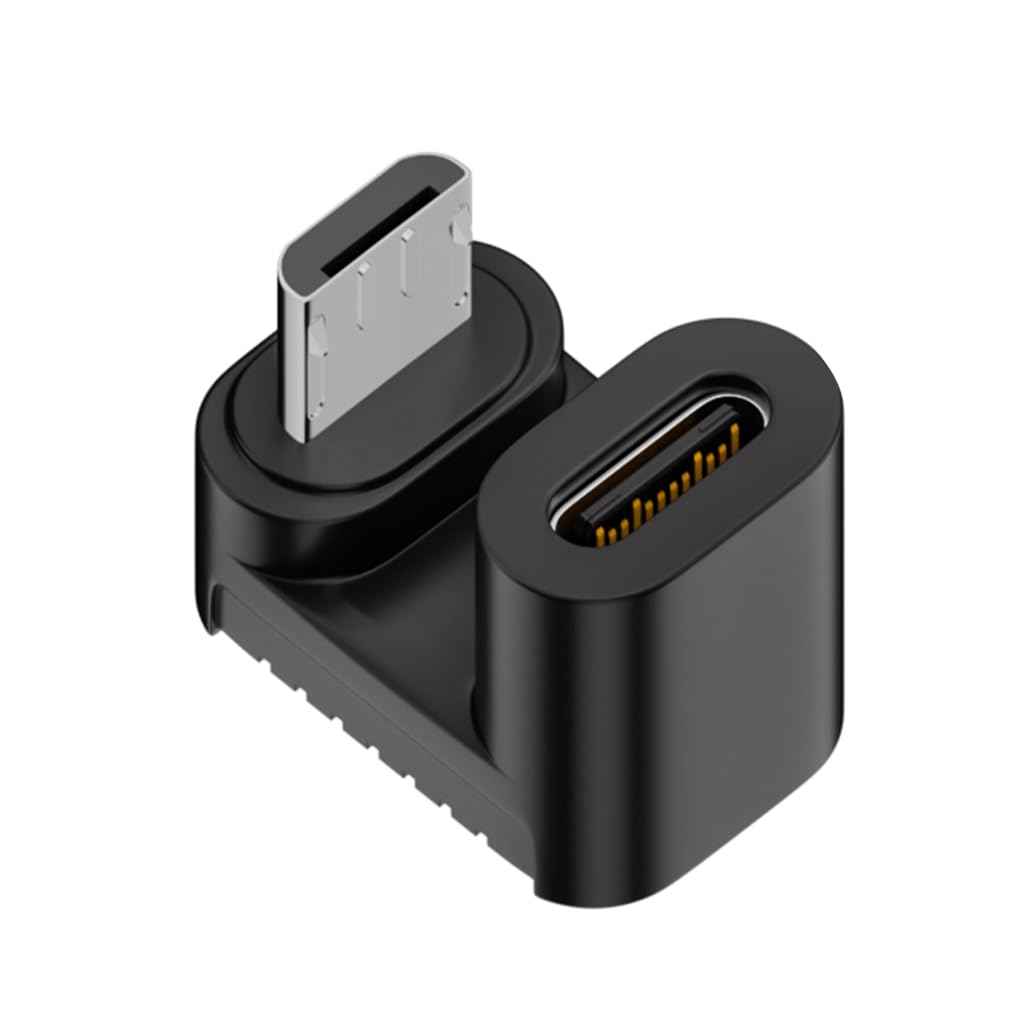 Tsophreniq USB to USB C Adapter 90 Degree USB to Type C Data Transfer Convert Connector for Smartphone Car