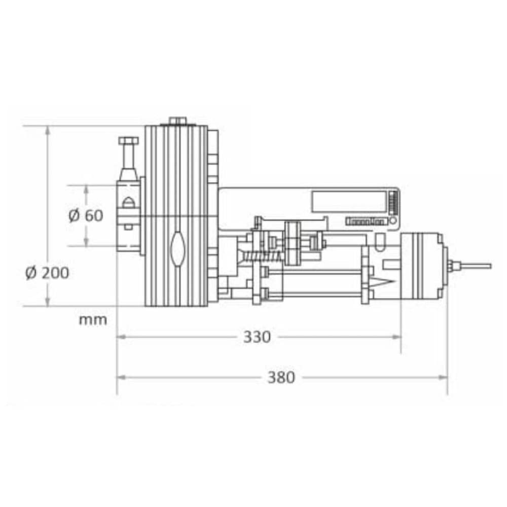 Motor central para amortiguadores GPS180, con electrofreno, 230 V, máx. 200 kg, Tecno Automazione MPE18PT