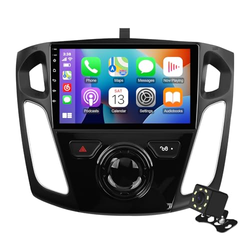 9 Inch IPS Touchscreen Android 13 Car Stereo for Ford Focus 2012-2018 with Wireless CarPlay & Android Auto 2+32GB Car Radio Support GPS WiFi 6 Bluetooth 5.4 FM Radio Backup Camera SWC Dual USB