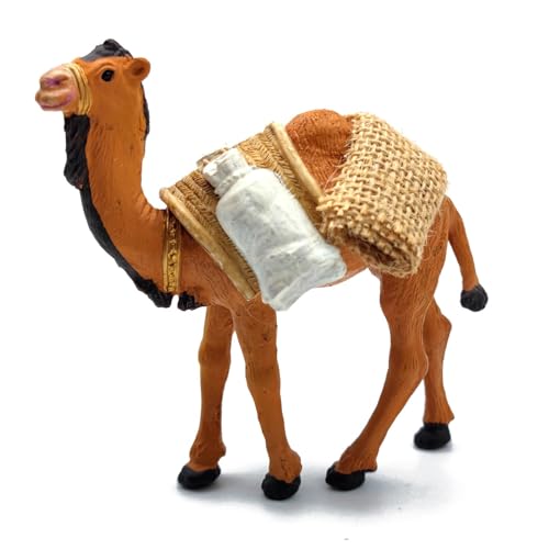 Acan Tradineur – Figura de Camello de Carga para belén - Fabricado en Durexina - Animales Decorativos Divertidos para Nacimiento, Navidad, decoración Tradicional - 10 x 5,5 x 11 cm