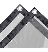 Ezcasch transparant zeil met ingestanste ringen, 1 x 2 m, 420 g/m², transparant afdekzeil, waterdicht afdekzeil