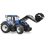 bruder 03121 - New Holland T7.315 con cargador frontal, granja, tractor,...