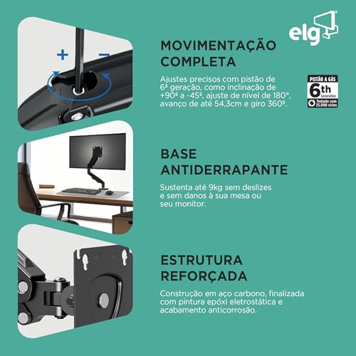 Suporte Articulado ELG F80N Preto