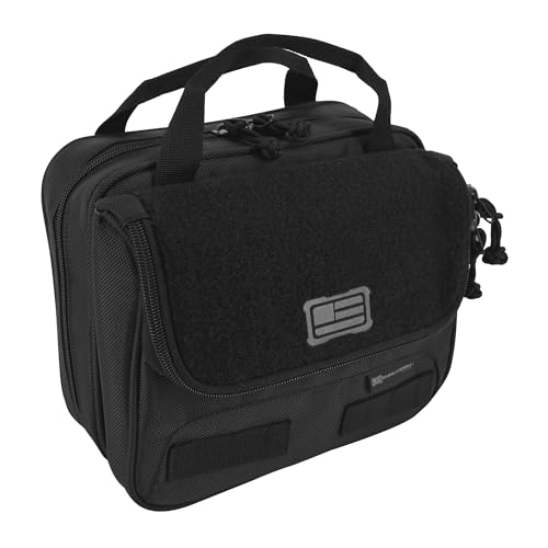 Evolution Outdoor Tactical Double Pistol Case - 10" in., 1680D Tactical Series, Tactical Gear, Soft Gun Case, Black Firearm Case, 2 Pistol Handgun Case