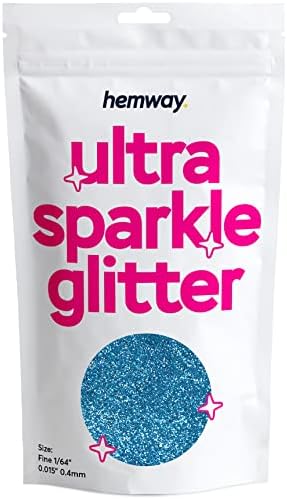 Hemway Premium Ultra Sparkle Glitter Multi Purpose Metallic Flake for Arts Crafts Nails Cosmetics Resin Festival Face Hair - Baby Pink Iridescent - Fine (1/64" 0.015" 0.4mm) 100g / 3.5oz