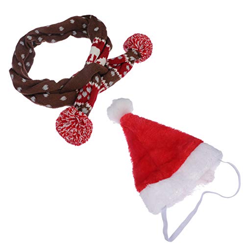 POPETPOP 2Pcs Cachorro de EstimaÃ§Ã£o Fantasia de Natal Boneco de Neve Natal Conjunto de ChapÃ©u de