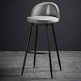 GSKD Counter Stool Swivel Bar Stool PU Leather Dining Chair with Back High Backless Stools with Foot