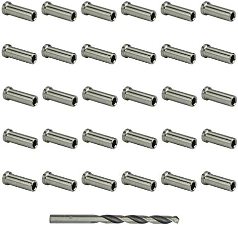 GraceMake 30Pack 1/8" Cable Railing Kits Protector Sleeves T316 Stainless Steel Cable Railing Wood Post,Balustrade Hardware