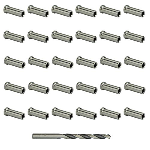 Gracemake 30Pack 1/8" Cable Railing Kits Protector Sleeves T316 Stainless Steel Cable Railing Wood Post,Balustrade Hardware #TOP29