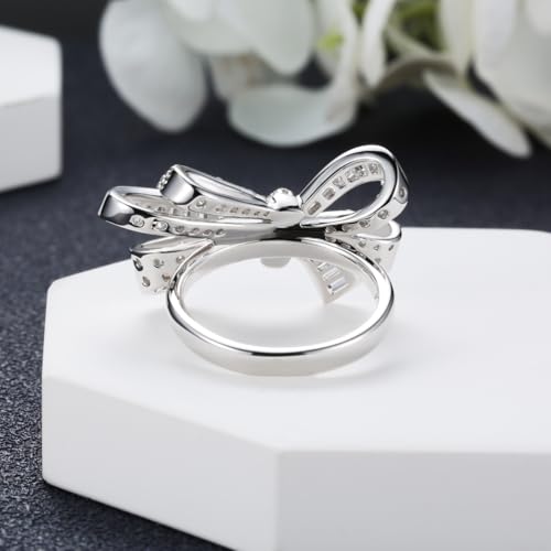 Bow Rings Infinity Wedding Bands Rings for Women Baguette and Round CZ Cubic Zirconia Paving Jewelry Ribbon Promise Ring Forever Love Knot Ring4