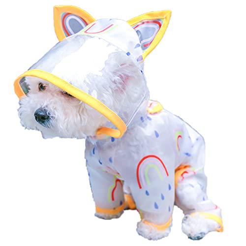 Manteau imperméable pour petit chien fini les poils mouillés avec ce poncho transparent