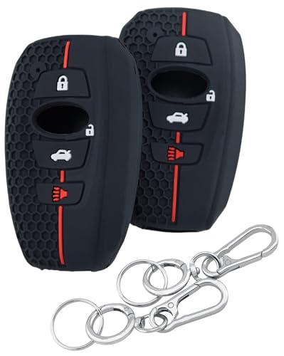 Coque de clé silicone Subaru Outback 4 boutons (Lot de 2 Protections Noires)