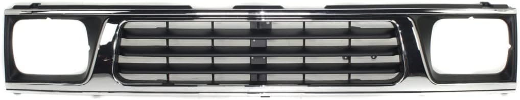 For Mitsubishi Mighty Max 1993 1994 1995 1996 Grille | Chrome Shell and Painted Black Insert | Replacement For MI1200117 | MB912682