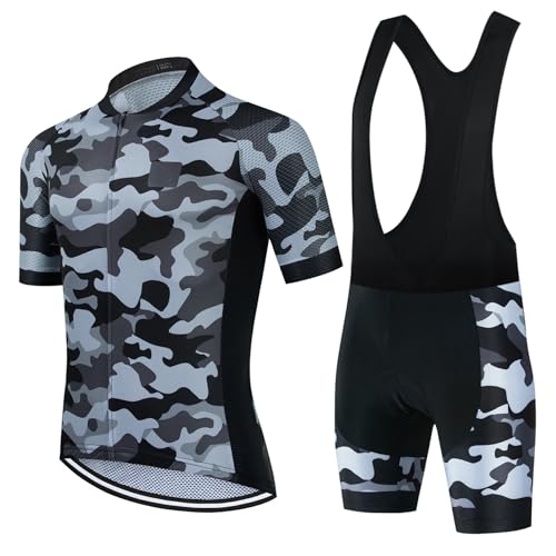 Ensemble maillot de cyclisme homme respirant avec cuissard à bretelles 2XS