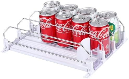 Produktbild von Tissting Kühlschrank-Dosenorganizer – 6 Reihen, 30 Dosen, Selbstschiebend, ABS, Verstellbare Breite Für 330-500ml