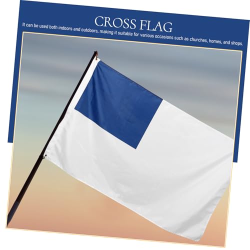 Bandera cristiana VICASKY con cruz decorativa de exterior exterior y anillos de metal 5