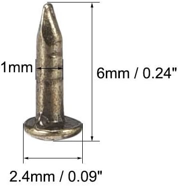 XYWHPGV Small Tiny Hardware Nails Carbon Steel 1X6mm(DXL) for DIY Decorative Wooden Boxes Accessories Bronze Tone 200pcs(8e5bb 7093f 74cf1 707de 272e5 94673